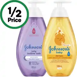 Woolworths Johnson's Baby Bedtime Bath or Baby Shampoo 500ml offer