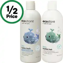 Woolworths ecostore Baby Bubble Bath or Fragrance Free Bubble Bath 535ml offer