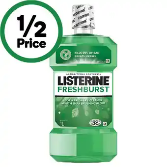 Woolworths Listerine Freshburst Antibacterial Mouthwash offer