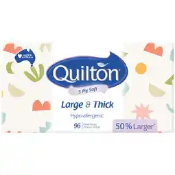 Woolworths Quilton 3 Ply Large & Thick Hypo Facial Tissues offer