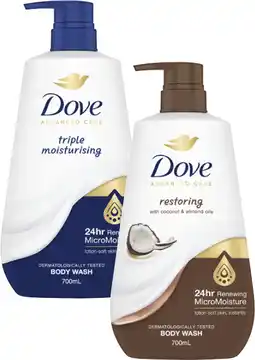 Coles Dove Advanced Body Wash offer