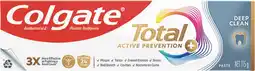 Coles Colgate Total Active Prevention Deep Clean or Whitening Toothpaste 115g offer