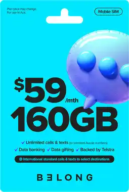 Coles Belong $59 Mobile SIM offer
