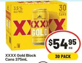 XXXX Gold Block Cans