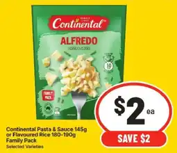 IGA Continental Alfredo Pasta & Sauce Family Pack offer
