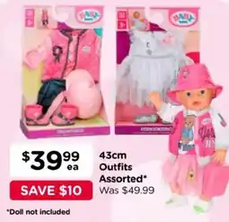 Toyworld BABY born Outfits Assorted offer