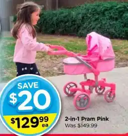 Toyworld 2-in-1 Pram Pink offer