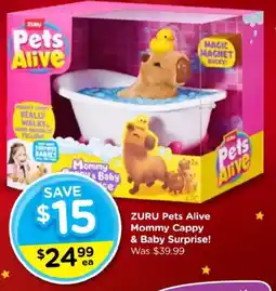 Toyworld Zuru Pets Alive Mommy Cappy & Baby Surprise! offer