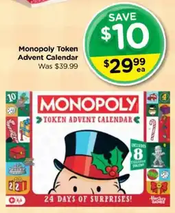Toyworld Monopoly Token Advent Calendar offer