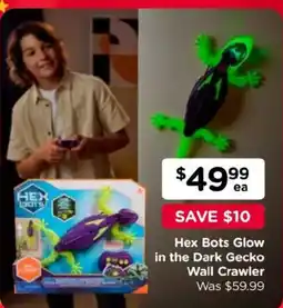 Toyworld Hex Bots Glow in the Dark Gecko Wall Crawler offer