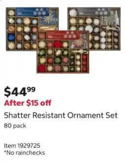 Costco Shatter Resistant Ornament Set offer