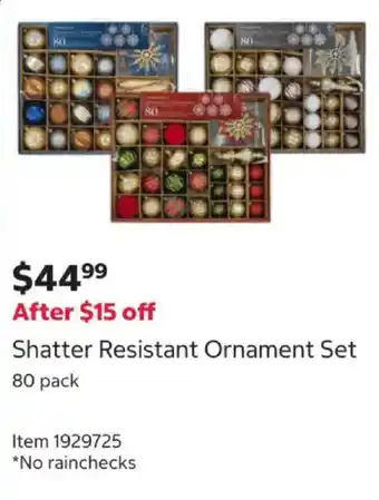 Shatter Resistant Ornament Set