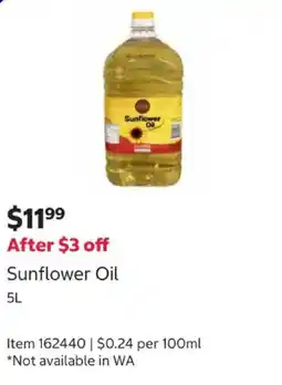 Costco Sunflower Oil offer