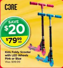 Toyworld Core Kids Foldy Scooter with LED Wheels offer