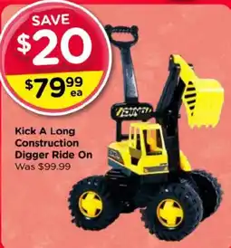 Toyworld Kick A Long Construction Digger Ride On offer