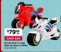 Toyworld Honda Kick A Long Ride On Red or White offer