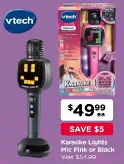Toyworld Vtech Karaoke Lights Mic Pink or Black offer