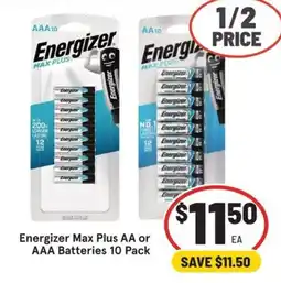 IGA Energizer Max Plus AA or AAA Batteries offer