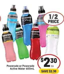 IGA Powerade Active Water offer