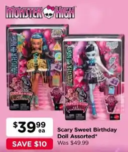 Toyworld Monster High Scary Sweet Birthday Doll Assorted offer