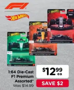 Toyworld Hot Wheels 1:64 Die-Cast F1 Premium Assorted offer