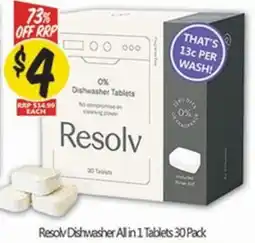 NQR Resolv Dishwasher All in 1 Tablets offer