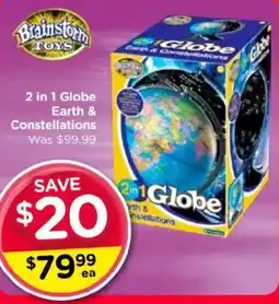 Toyworld Brainstorm Toys 2 in 1 Globe Earth & Constellations offer
