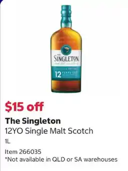 Costco The Singleton 12YO Single Malt Scotch offer