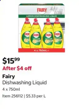 Costco Fairy Dishwashing Liquid offer