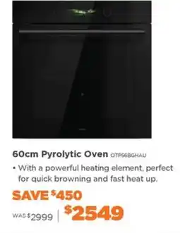 E&S Trading 60cm Pyrolytic Oven OTP56BGH AU offer