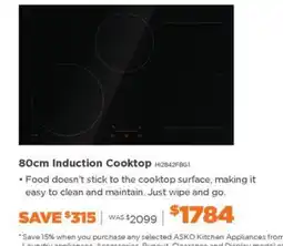 E&S Trading 80cm Induction Cooktop ASKO offer