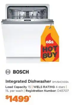 E&S Trading Bosch Integrated Dishwasher offer