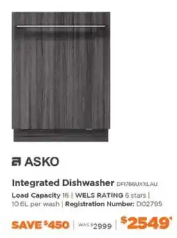 E&S Trading Asko Integrated Dishwasher offer