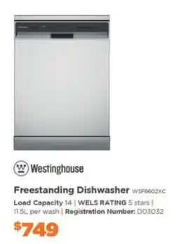 E&S Trading Westinghouse Freestanding Dishwasher offer