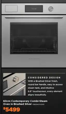 E&S Trading 60cm Contemporary Combi-Steam Oven in Brushed Silver offer