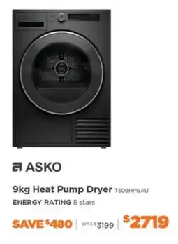 E&S Trading ASKO 9kg Heat Pump Dryer offer