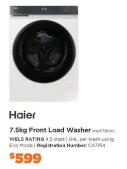 E&S Trading Haier 7.5kg Front Load Washer offer