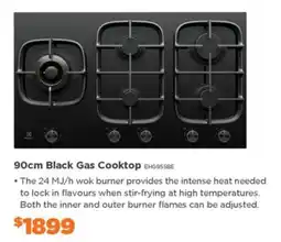 E&S Trading 90cm Black Gas Cooktop EHG955BE offer