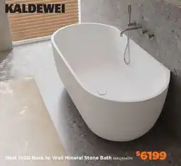 E&S Trading KALDEWEI Nest 1500 Back to Wall Mineral Stone Bath offer