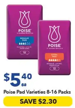 Ritchies Poise Pad Varieties offer