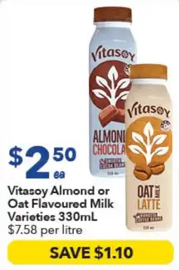 Ritchies Vitasoy Almond or Oat Flavoured Milk Varieties offer