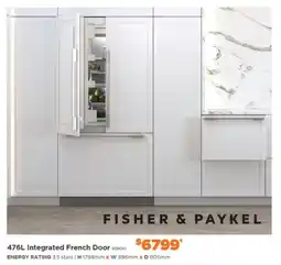 E&S Trading FISHER & PAYKEL 476L Integrated French Door offer