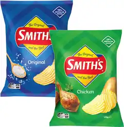 IGA Smith’s Crinkle Cut Chips 150-170g or Cheetos Pops 110g Selected Varieties offer