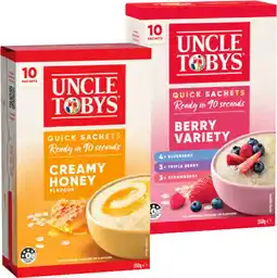 IGA Uncle Tobys Rolled Oats Quick Sachets Selected Varieties offer