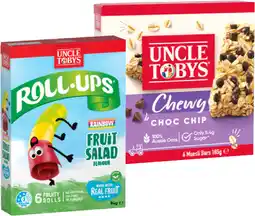 IGA Uncle Tobys Muesli Bars, Roll‑Ups or Nestlé Nesquik Bars 5‑6 Pack Selected Varieties offer