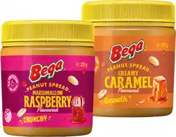 IGA Bega Peanut Spread Creamy Caramel or Marshmallow Raspberry Flavoured 325g offer