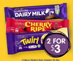 Spudshed Cadbury Medium Bars Varieties offer
