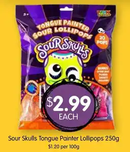 Spudshed Sour Skulls Tongue Painter Lollipops offer