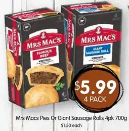 Spudshed Mrs Macs Giant Sausage Rolls offer