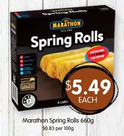 Spudshed Marathon Spring Rolls offer